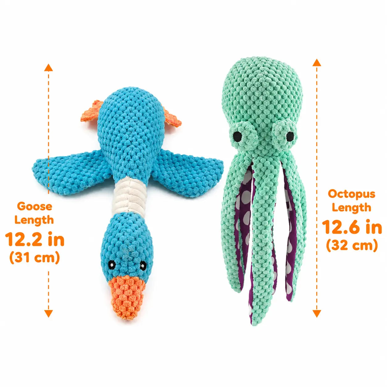 Soft Squeaky Octopus Dog Toy—Plush Puppy Chew Toy Suitable for Small, Medium, and Large Dogs; an Interactive Pet Toy for Training Rewards, Throwing, Retrieving, Pulling, and Play.
