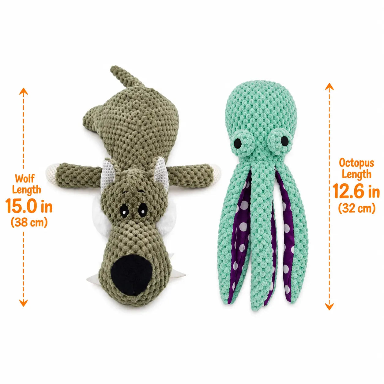 Soft Squeaky Octopus Dog Toy—Plush Puppy Chew Toy Suitable for Small, Medium, and Large Dogs; an Interactive Pet Toy for Training Rewards, Throwing, Retrieving, Pulling, and Play.